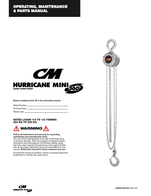 CM Hurricane Mini Manual