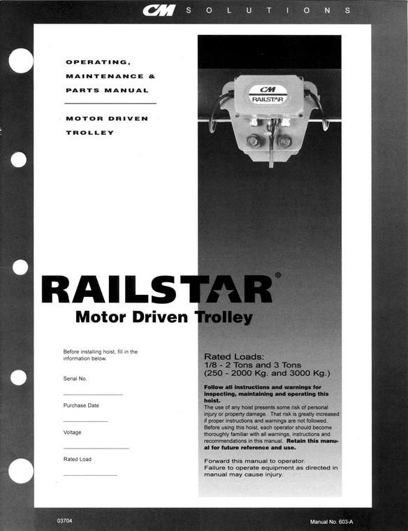 CM RailStar Trolley Manual