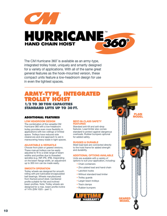 hurricane 360 army type trolley brochure