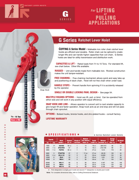 Coffing Lever Hoist - Brochure