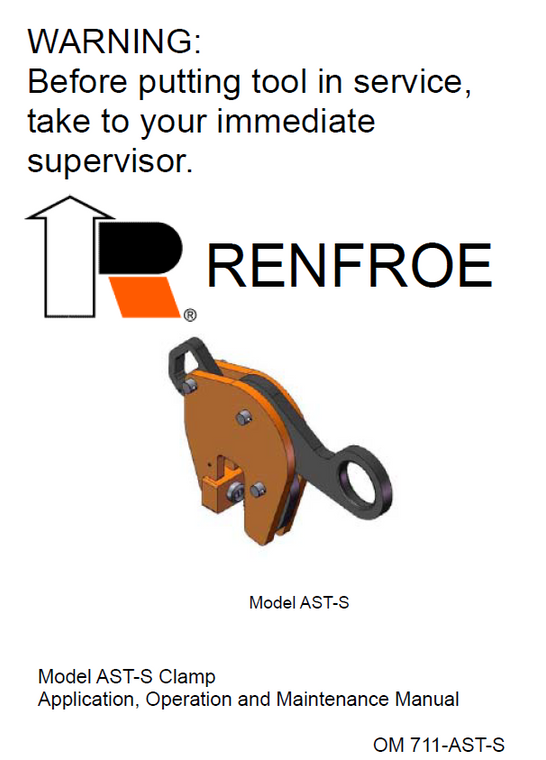 J.C. Renfroe AST-S Clamp Manual