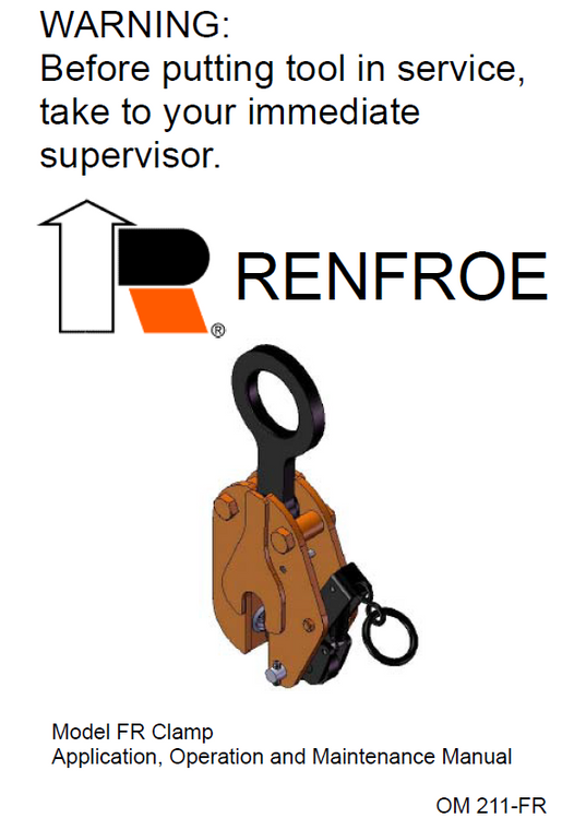 J.C. Renfroe Model FR clamp manual