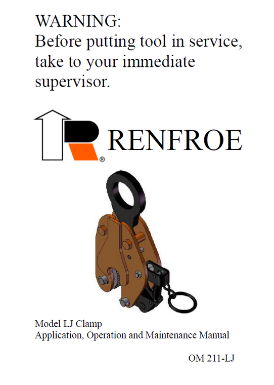 J.C. Renfroe Model  LJ Clamp Manual