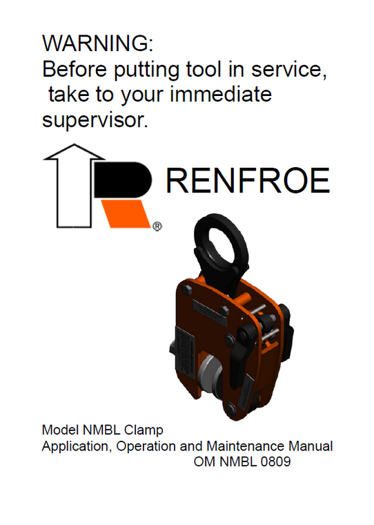 J.C. Renfroe Model NMBL Clamp Manual