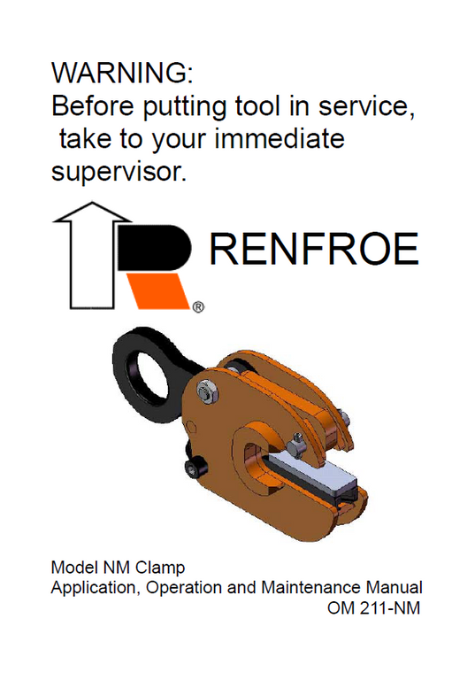 J.C. Renfroe Model NM Clamp Manual