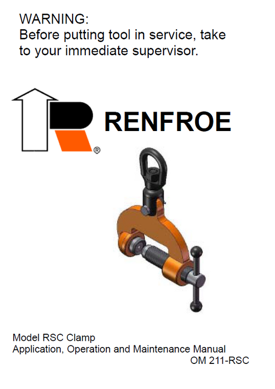 J.C. Renfroe Model RSC Clamp Manual