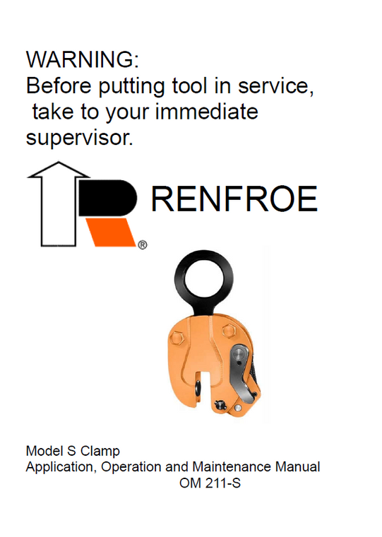 J.C. Renfroe Model S Clamp Manual