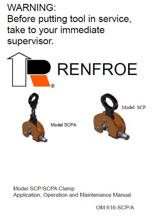 J.C. Renfroe Model SCP / SCPA Clamp Manual