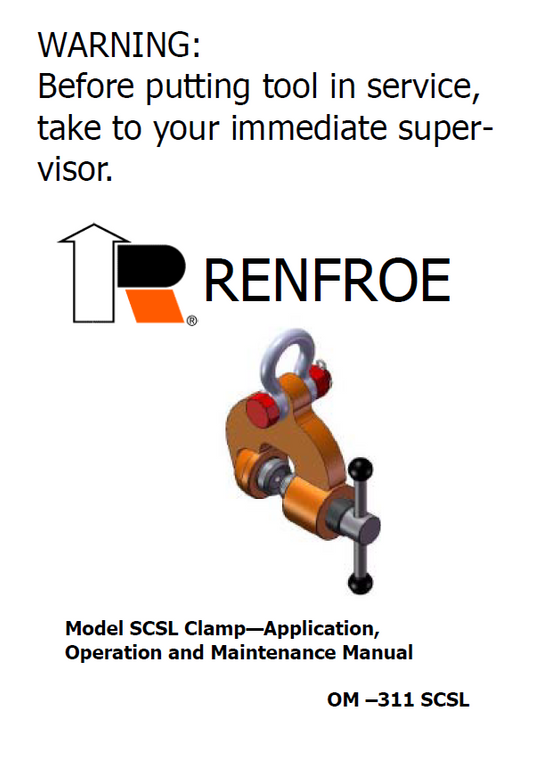 J.C. Renfroe Model SCSL Clamp Manual