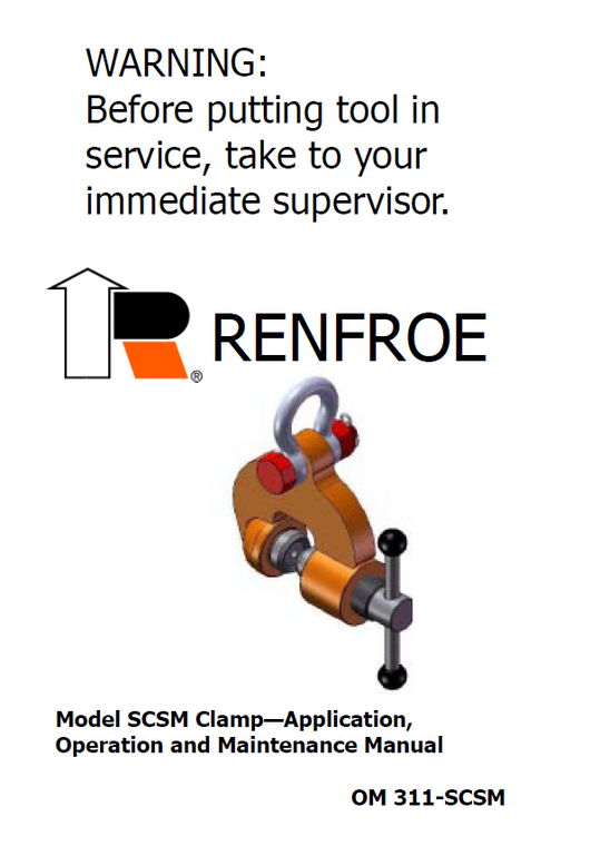 J.C. Renfroe Model SCSM Clamp Manual