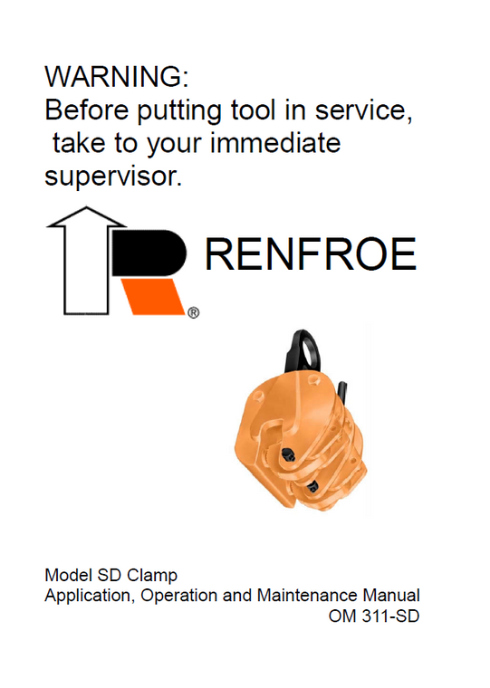 J.C. Renfroe Model SD Clamp Manual