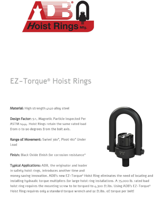 ADB EZ-Torque Hoist Ring Brochure