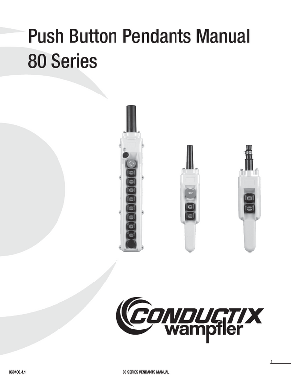 Conductix Series 80 Push Button Pendant Manual