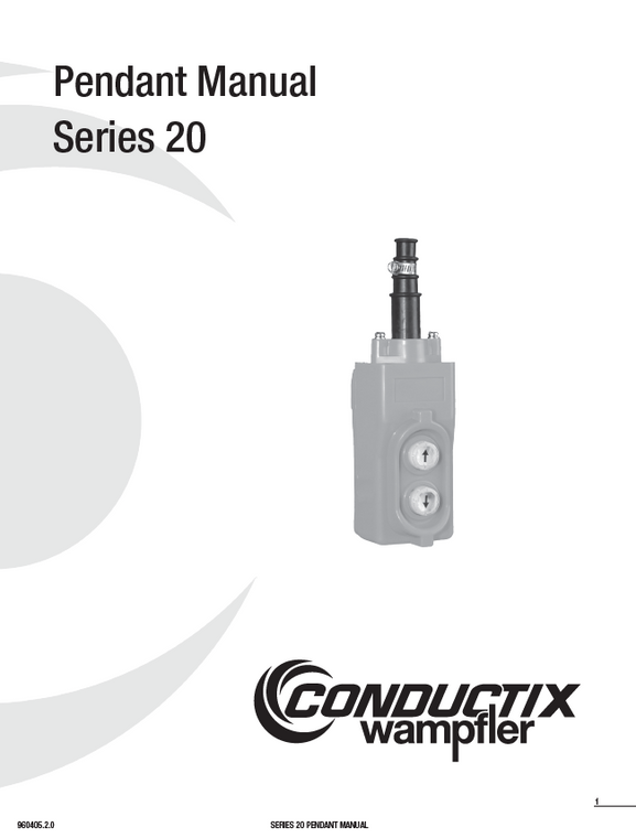 Conductix Series 20 Push Button Pendant Manual