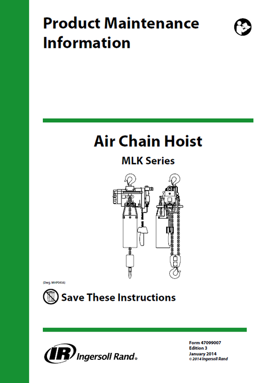 Ingersoll Rand Series MLK Air Chain Hoist Manual