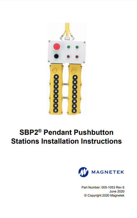 Magnetek SBP2 Pushbutton Pendant Station Manual