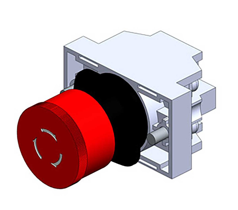 Conductix 80 Series, Push Lock Twist-Release Mushroom w/1 Normally Closed Contact Switch