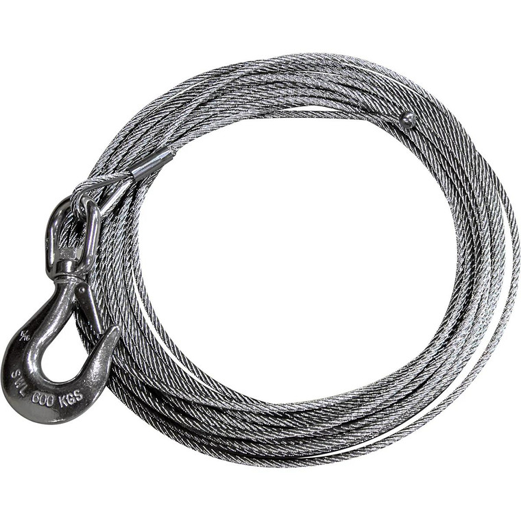  Thern Wire Stainless Steel Rope Assembly - 3/8 in x 75 ft 