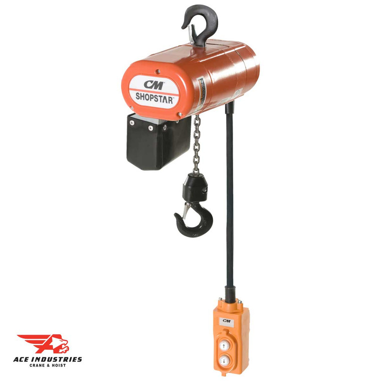 CM ShopStar 500 lb. Electric Hoist - 8 fpm, Contactor in Pendant