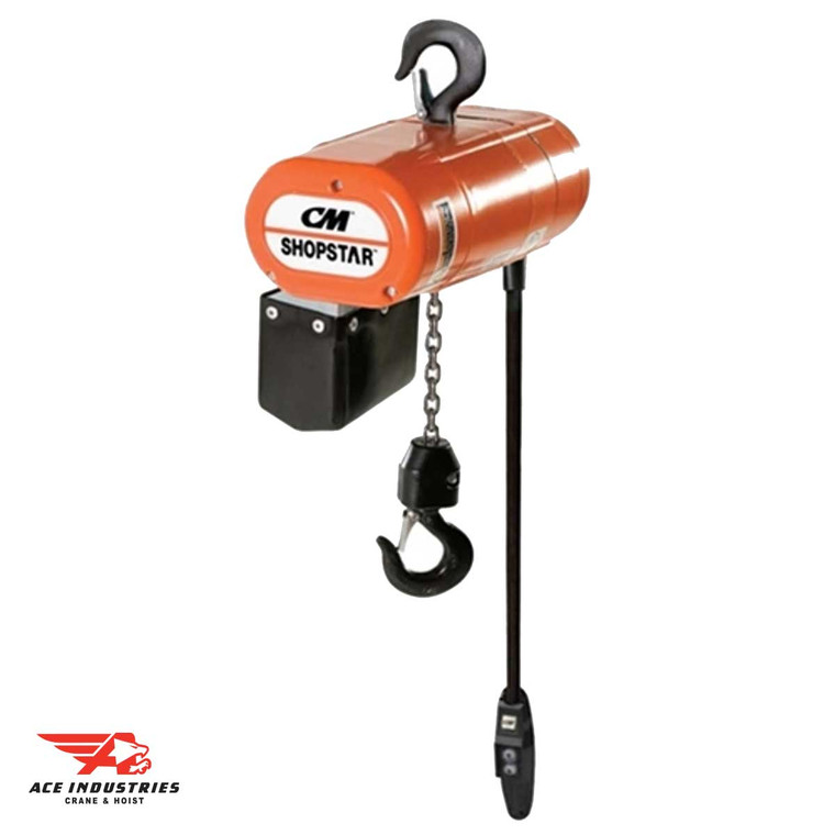 CM ShopStar 500 lb. Electric Hoist - Three Phase, Double Reeved