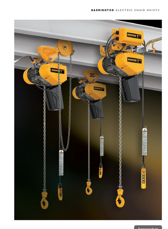 Harrington SEQ Electric Chain Hoist Brochure