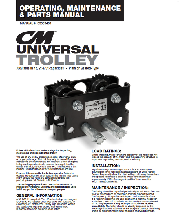 CM Universal Plain Trolley Manual