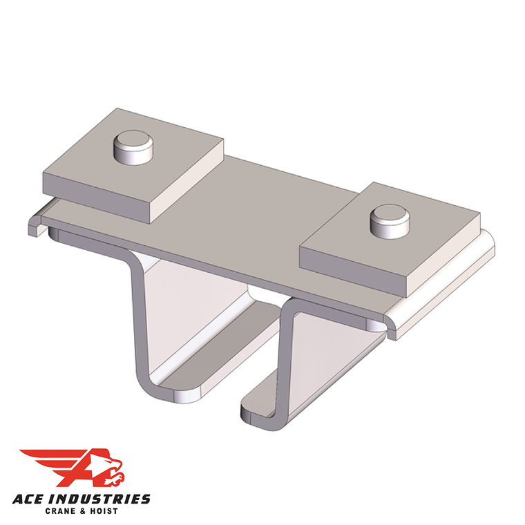 Conductix Standard Duty C-Track Hanger Bracket: Galv steel, Z-clamp style. Reliable support for festoon track in industrial applications.