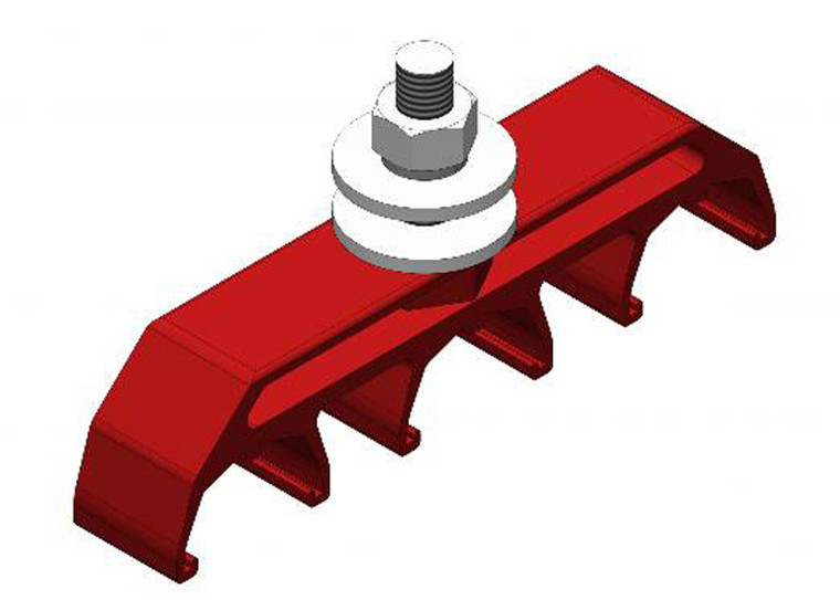 Conductix Safe-Lec 2 Hanger Clamp, 3-Pole, Medium Heat, Red Polycarbonate