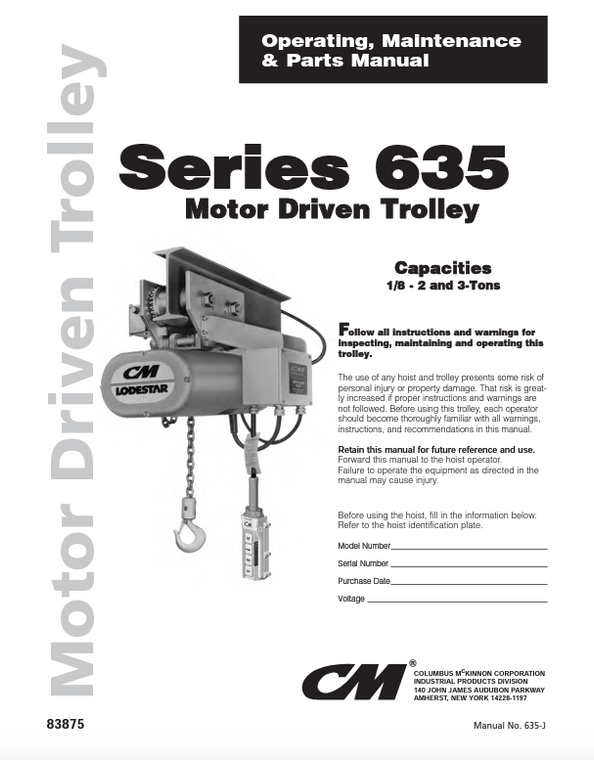 CM Series 635 Trolley Manual