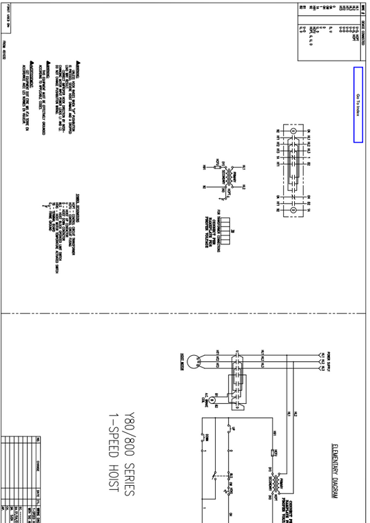 Shaw-Box Motor Driven Trolley Wiring Diagram for the 800 Series model