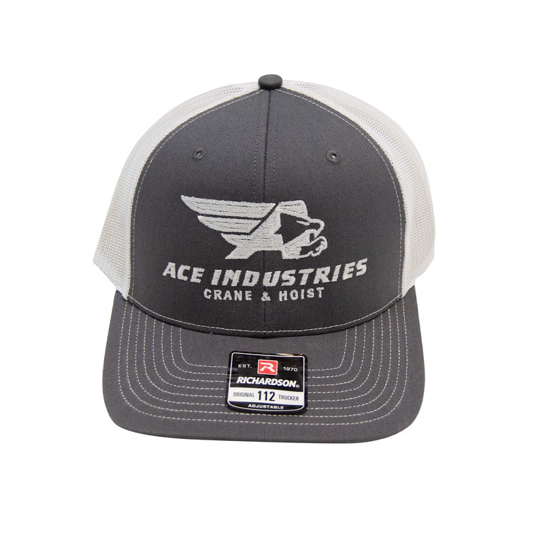 ace industries gray and white hat