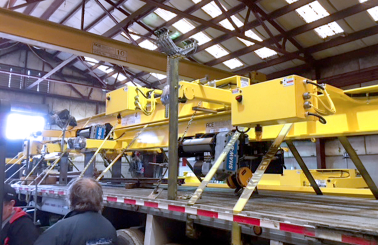 Overhead crane shipping out to customer