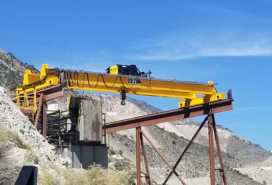 Overhead crane in open pit mine