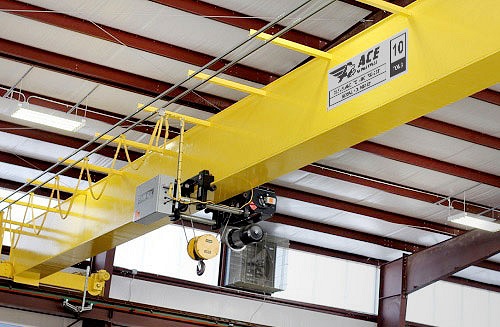 Ace industries top running single girder overhead crane photo