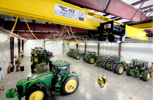 Ace industries under running single girder overhead crane photo