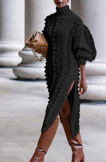 Liz Taylor Sweater Ball Dress (Black)