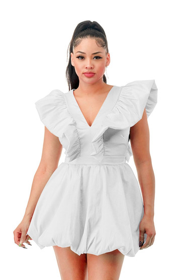 Ms. Sharon Peplum Dress (White)