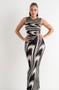 Tiera Maxi Dress (Black/White)