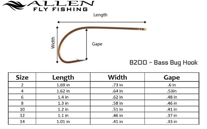 Bass Hook Size Chart