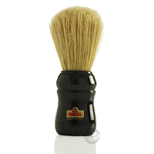 Omega #10049 Pure Bristle Shaving Brush in Black