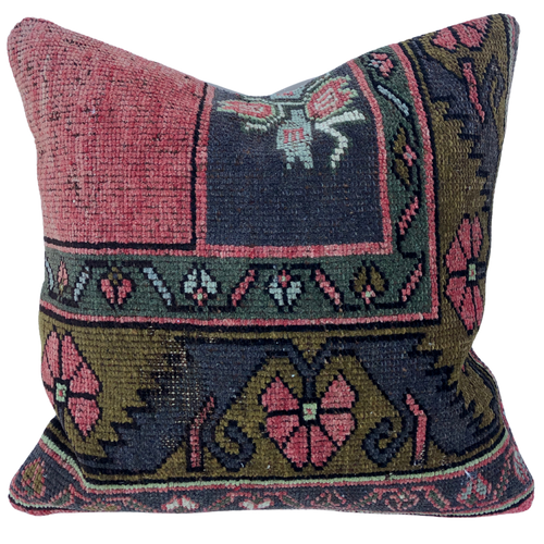 One-of-a-Kind Turkish Rug Pillow #17