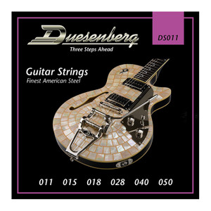 Duesenberg strings - The real deal.
Because if you want good tone, you need good strings.

Gauge: 011 | 015 | 018 | 028 | 040 | 050
Finest Steel Strings made in USA - nickel wound.