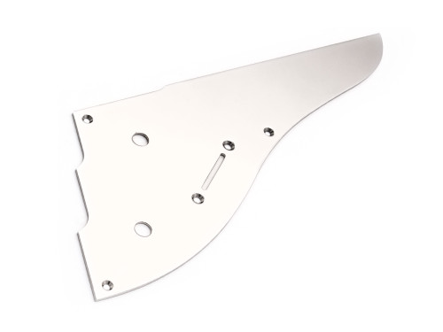 The ultimate upgrade for your Duesenberg.

The Duesenberg Nickel Mirror pickguard is made from nickel plated brass. Usually, this pickguard is fitted to our Starplayer TV Pearl Series, Outlaw and Streamline models.
Also fits for following models: Starplayer TV, C.C., all Fullerton Models, 440, Starplayer III and Fullerton Bass.