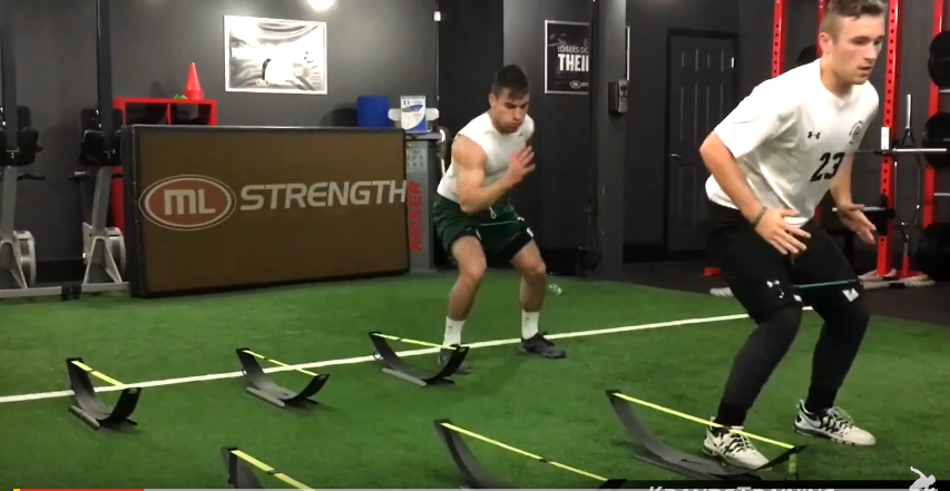 Football Agility Knee Drive Step Over