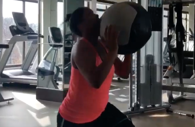 Afternoon Leg Workout - Split Squats and Medicine Ball Tosses