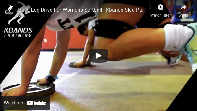 Build Leg Drive For Womens Softball | Kbands Sled Push Superset Workout