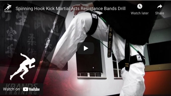 Spinning Hook Kick Martial Arts Resistance Bands Drill