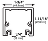 GLAZING CHANNEL 1 5/8 X 1 5/8 SATIN ANODIZED