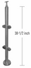ROUND MIDDLE RAILING POST SET 42" BRUSHED  STAINLESS
