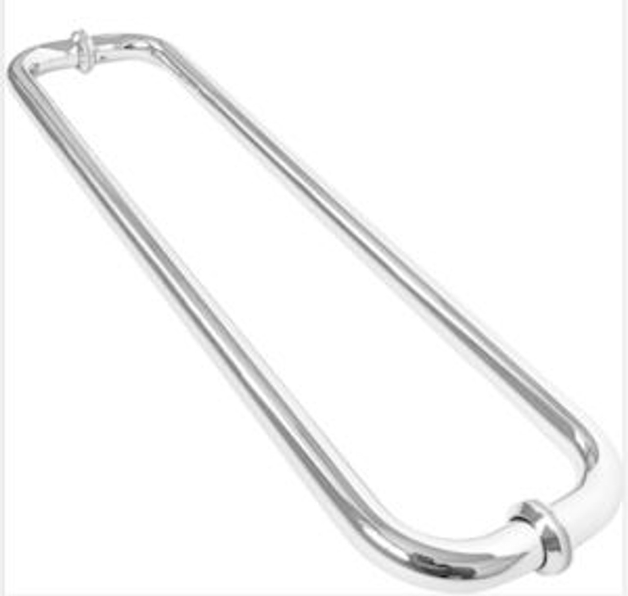 D profile Towel Bar - 18x18 with metal washers - Chrome Polish